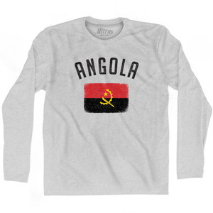 Angola Country Flag Heritage Adult Cotton Long Sleeve T-Shirt by Ultras Angola Country Flag Heritage Adult Cotton Long Sleeve T-Shirt by Ultras