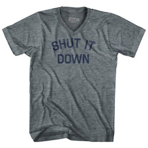 Shut It Down Adult Tri-Blend V-Neck T-Shirt by Ultras