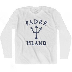 Texas Padre Island Trident Adult Cotton Long Sleeve T-Shirt by Ultras