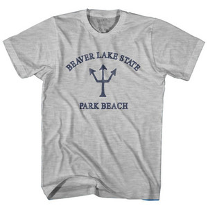 North Dakota Beaver Lake State Park Beach Trident Adult Cotton T-Shirt by Ultras