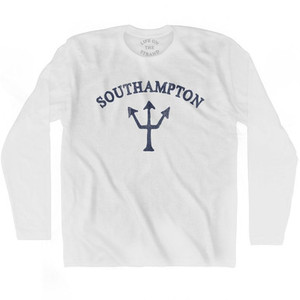 New York Southampton Trident Adult Cotton Long Sleeve T-Shirt by Ultras New York Southampton Trident Adult Cotton Long Sleeve T-Shirt by Ultras