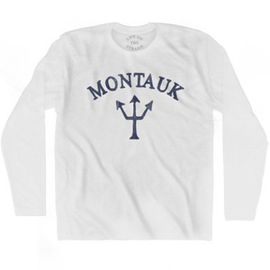 New York Montauk Trident Adult Cotton Long Sleeve T-Shirt by Ultras New York Montauk Trident Adult Cotton Long Sleeve T-Shirt by Ultras