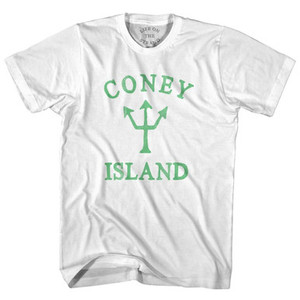 New York Coney Island Emerald Art Trident Adult Cotton T-Shirt by Ultras