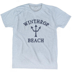 Massachusetts Winthrop Beach Trident Adult Tri-Blend T-Shirt by Life on the Strand