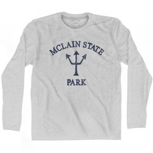 Michigan Mclain State Park Trident Adult Cotton Long Sleeve T-Shirt by Life on the Strand Michigan Mclain State Park Trident Adult Cotton Long Sleeve T-Shirt by Life on the Strand