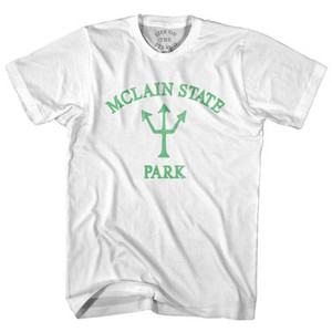 Michigan Mclain State Park Emerald Art Trident Adult Cotton T-Shirt by Life on the Strand