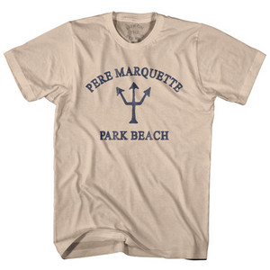 Michigan Pere Marquette Park Beach Trident Adult Cotton T-Shirt by Life on the Strand