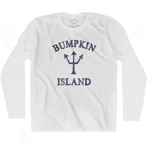 Massachusetts Bumpkin Island Trident Adult Cotton Long Sleeve T-Shirt by Life on the Strand