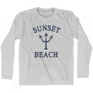 Hawaii Sunset Beach Trident Adult Cotton Long Sleeve T-Shirt by Ultras Hawaii Sunset Beach Trident Adult Cotton Long Sleeve T-Shirt by Ultras