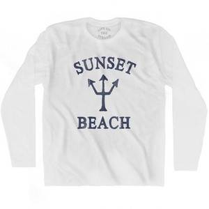 Hawaii Sunset Beach Trident Adult Cotton Long Sleeve T-Shirt by Ultras Hawaii Sunset Beach Trident Adult Cotton Long Sleeve T-Shirt by Ultras