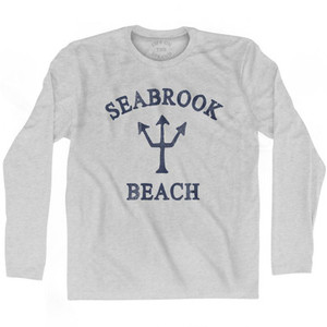 New Hampshire Seabrook Beach Trident Adult Cotton Long Sleeve T-Shirt by Ultras