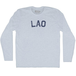 Lao Adult Tri-Blend Long Sleeve T-shirt - Athletic White