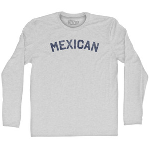 Mexican Adult Cotton Long Sleeve T-shirt - Grey Heather