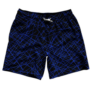 Laser Show Neon Blue Swim Shorts 7" Made in USA - Neon Blue Laser Show Neon Blue Swim Shorts 7" Made in USA - Neon Blue