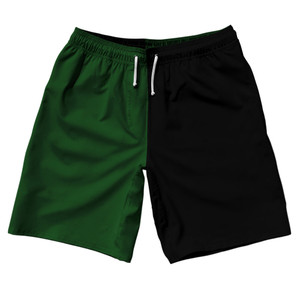 Green Hunter And Black Quad Color 10" Swim Shorts Made In USA - Green Hunter And Black Green Hunter And Black Quad Color 10" Swim Shorts Made In USA - Green Hunter And Black