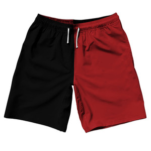 Black And Red Dark Quad Color 10" Swim Shorts Made In USA - Black And Red Dark Black And Red Dark Quad Color 10" Swim Shorts Made In USA - Black And Red Dark