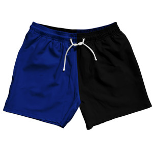 Blue Royal And Black Quad Color 5" Swim Shorts Made In USA - Blue Royal And Black Blue Royal And Black Quad Color 5" Swim Shorts Made In USA - Blue Royal And Black
