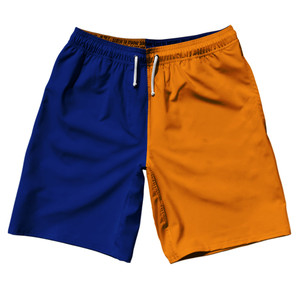 Blue Royal And Tennessee Orange Quad Color 10" Swim Shorts Made In USA - Blue Royal And Tennessee Orange Blue Royal And Tennessee Orange Quad Color 10" Swim Shorts Made In USA - Blue Royal And Tennessee Orange
