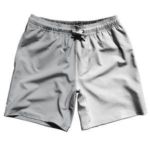 Grey Medium And White Quad Color Swim Shorts 7" Made In USA - Grey Medium And White Grey Medium And White Quad Color Swim Shorts 7" Made In USA - Grey Medium And White