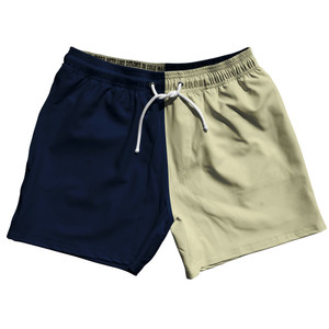 Blue Navy And Vegas Gold Quad Color 5" Swim Shorts Made In USA - Blue Navy And Vegas Gold Blue Navy And Vegas Gold Quad Color 5" Swim Shorts Made In USA - Blue Navy And Vegas Gold