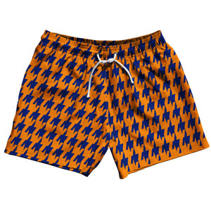 Blue Royal And Tennessee Orange Houndstooth 5" Swim Shorts Made In USA - Blue Royal And Tennessee Orange Blue Royal And Tennessee Orange Houndstooth 5" Swim Shorts Made In USA - Blue Royal And Tennessee Orange