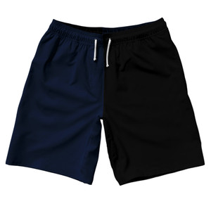 Blue Navy And Black Quad Color 10" Swim Shorts Made In USA - Blue Navy And Black Blue Navy And Black Quad Color 10" Swim Shorts Made In USA - Blue Navy And Black
