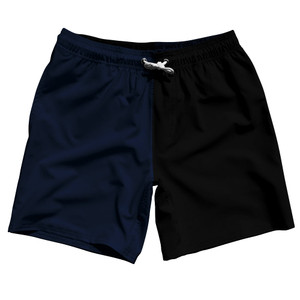 Blue Navy And Black Quad Color Swim Shorts 7" Made In USA - Blue Navy And Black Blue Navy And Black Quad Color Swim Shorts 7" Made In USA - Blue Navy And Black