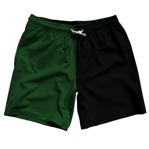 Green Hunter And Black Quad Color Swim Shorts 7" Made In USA - Green Hunter And Black Green Hunter And Black Quad Color Swim Shorts 7" Made In USA - Green Hunter And Black