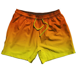 Sunset Ombre Swim Shorts 5" - Yellow Orange Sunset Ombre Swim Shorts 5" - Yellow Orange