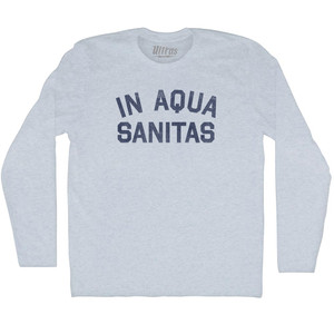 In Aqua Sanitas Adult Tri-Blend Long Sleeve T-shirt - Athletic White In Aqua Sanitas Adult Tri-Blend Long Sleeve T-shirt - Athletic White