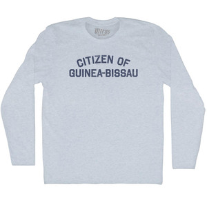 Citizen Of Guinea-Bissau Adult Tri-Blend Long Sleeve T-shirt - Athletic White Citizen Of Guinea-Bissau Adult Tri-Blend Long Sleeve T-shirt - Athletic White