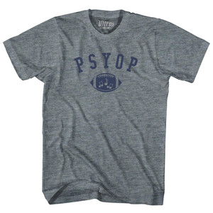 PSYOP Football Womens Tri-Blend Junior Cut T-Shirt Athletic Grey