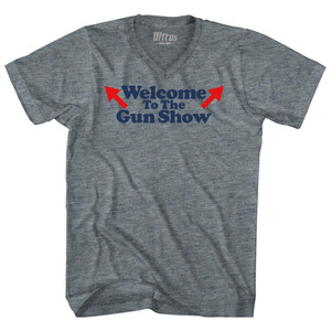Welcome To The Gun Dhow Tri-Blend V-neck Womens Junior Cut T-shirt Athletic Grey Welcome To The Gun Dhow Tri-Blend V-neck Womens Junior Cut T-shirt Athletic Grey