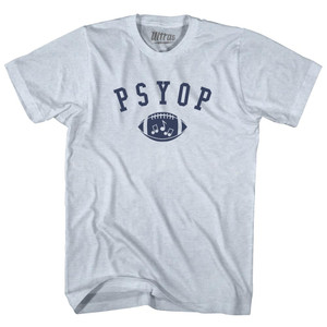 PSYOP Football Adult Tri-Blend T-shirt Athletic White