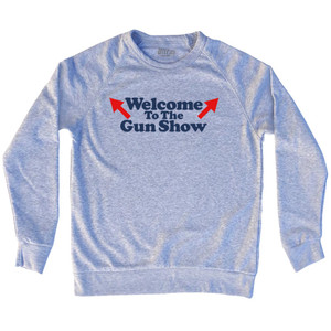 Welcome To The Gun Dhow Adult Tri-Blend Sweatshirt Grey Heather