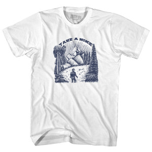 Take A Hike Illustration Design Adult Cotton T-shirt White
