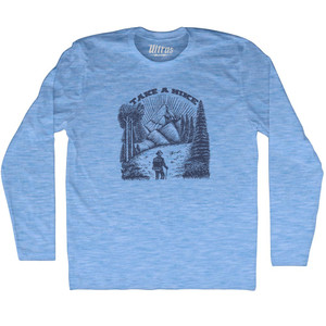 Take A Hike Illustration Design Adult Tri-Blend Long Sleeve T-shirt Athletic Blue Take A Hike Illustration Design Adult Tri-Blend Long Sleeve T-shirt Athletic Blue