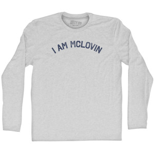 I AM MCLOVIN Adult Cotton Long Sleeve T-shirt - Grey Heather