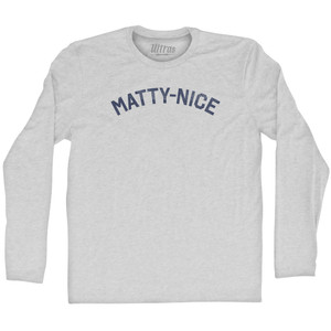 Matty-Nice Adult Cotton Long Sleeve T-shirt - Grey Heather