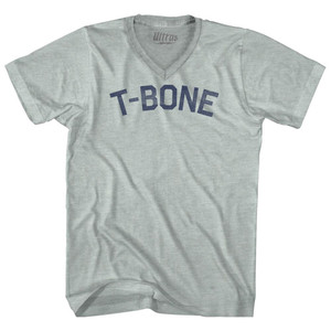 T-Bone Adult Tri-Blend V-neck T-shirt - Athletic Cool Grey