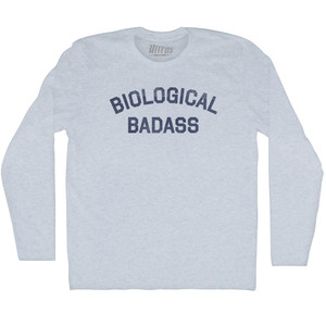 Biological Badass Adult Tri-Blend Long Sleeve T-shirt - Athletic White Biological Badass Adult Tri-Blend Long Sleeve T-shirt - Athletic White