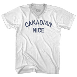 Canadian Nice Adult Tri-Blend V-neck T-shirt - White