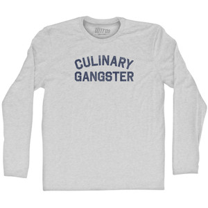 Culinary Gangster Adult Cotton Long Sleeve T-shirt - Grey Heather Culinary Gangster Adult Cotton Long Sleeve T-shirt - Grey Heather