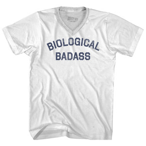 Biological Badass Adult Tri-Blend V-neck T-shirt - White