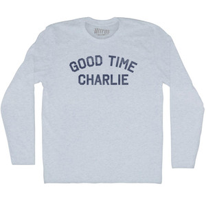 Good Time Charlie Adult Tri-Blend Long Sleeve T-shirt - Athletic White