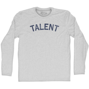 Talent Adult Cotton Long Sleeve T-shirt - Grey Heather