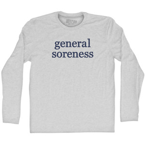 General Soreness Rage Font Adult Cotton Long Sleeve T-shirt - Grey Heather