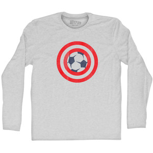 Captain USA Soccer Ball Adult Cotton Long Sleeve T-shirt - Grey Heather Captain USA Soccer Ball Adult Cotton Long Sleeve T-shirt - Grey Heather