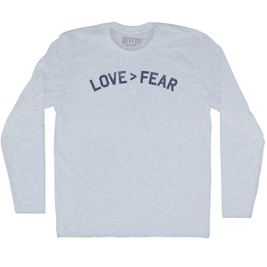 LOVE FEAR Adult Tri-Blend Long Sleeve T-shirt - Athletic White