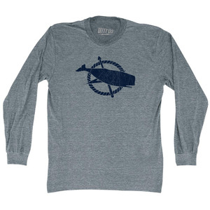 Nantucket Flag Adult Tri-Blend Long Sleeve T-shirt - Athletic Grey Nantucket Flag Adult Tri-Blend Long Sleeve T-shirt - Athletic Grey